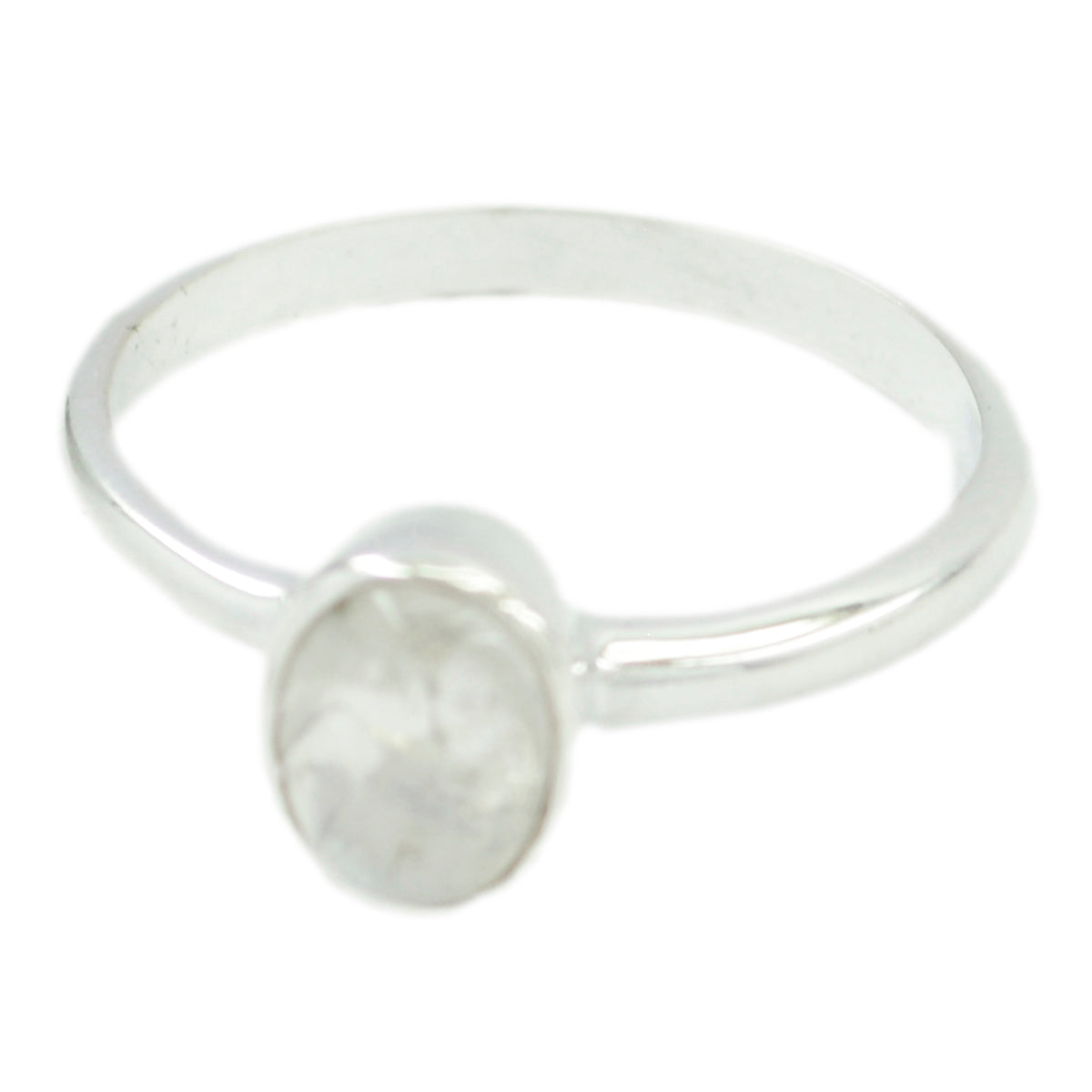 Hina White Solitaire Ring with Elegant Gemstone Design