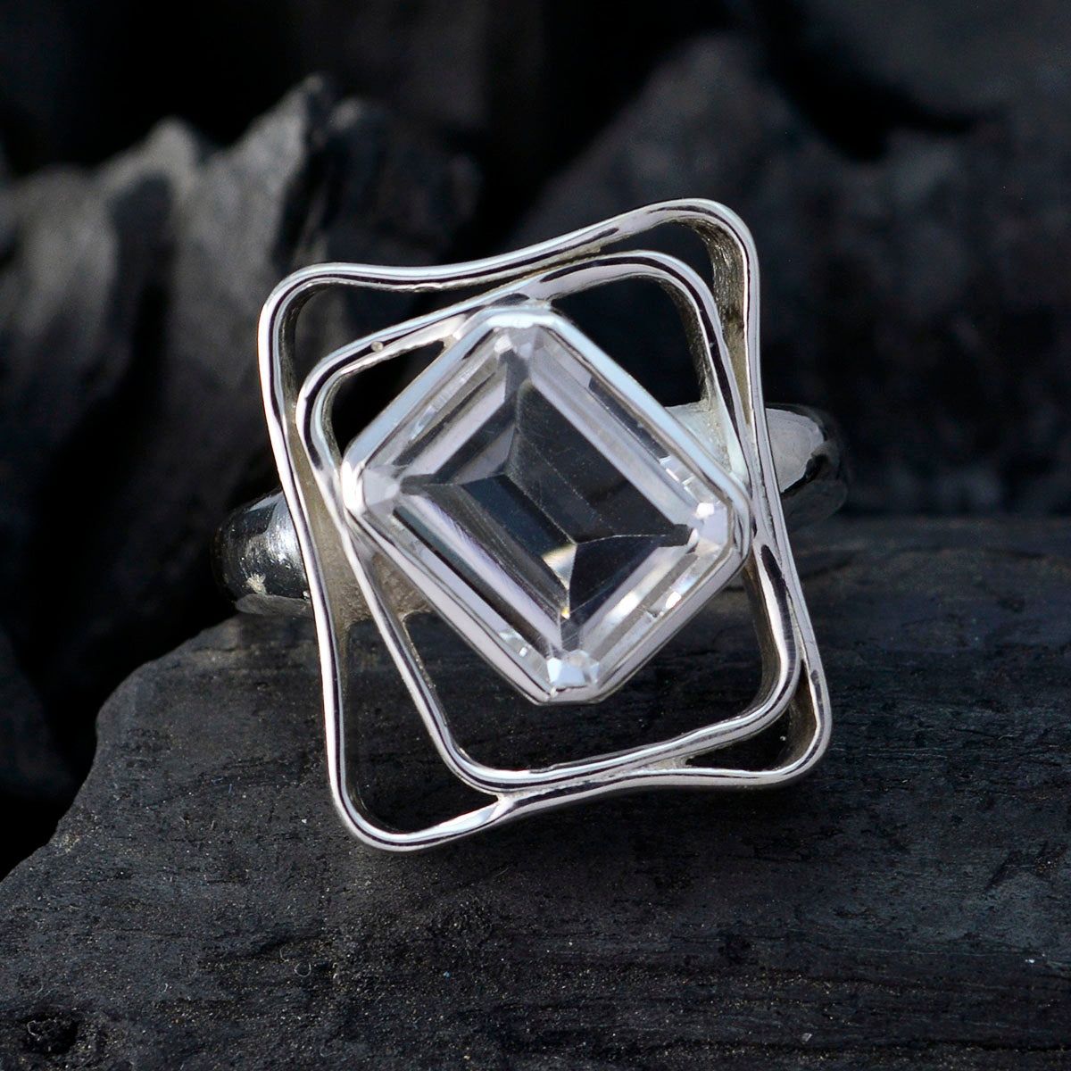 Genesis White Solitaire Statement Ring Elegant Design