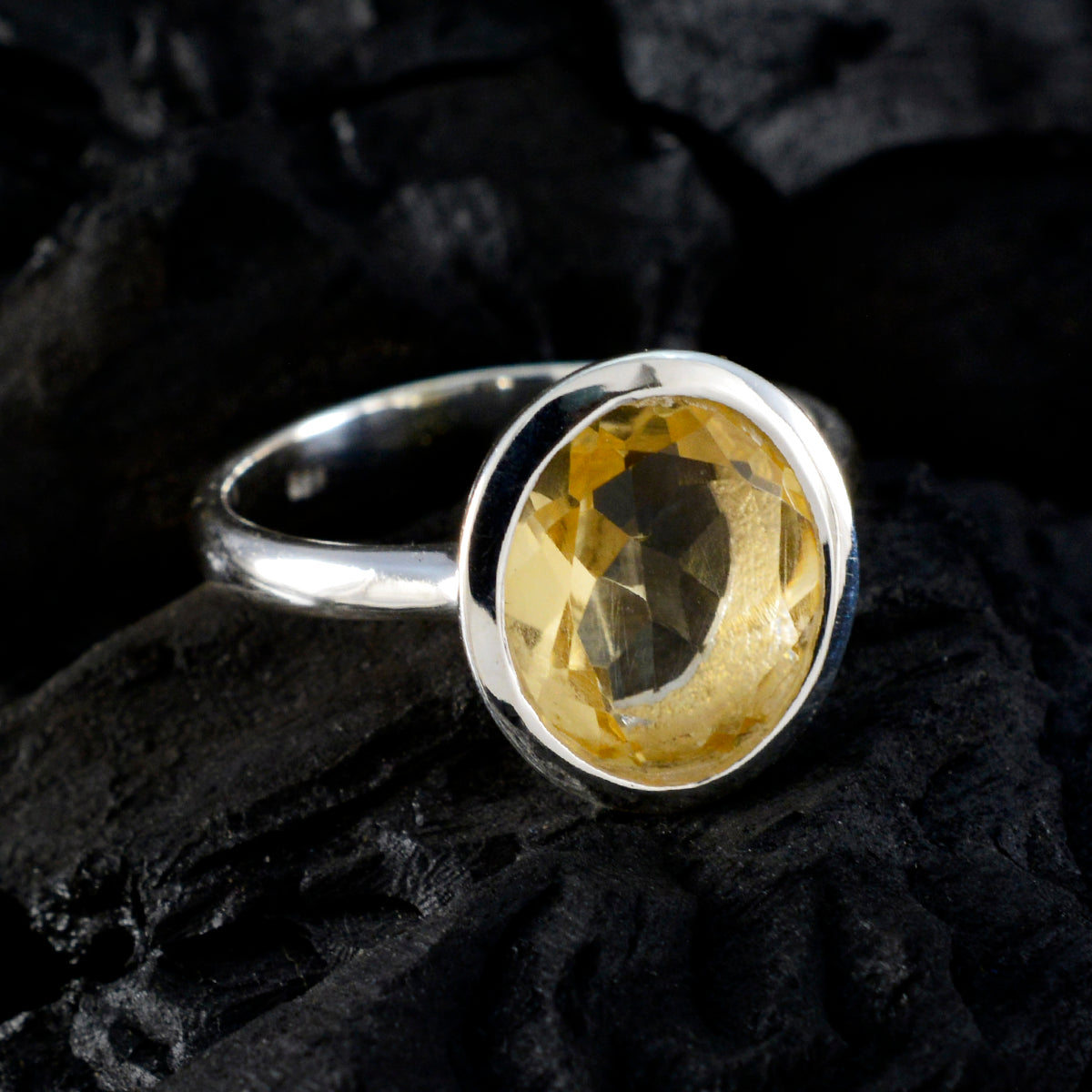 Josephine Contemporary Yellow Solitaire Ring