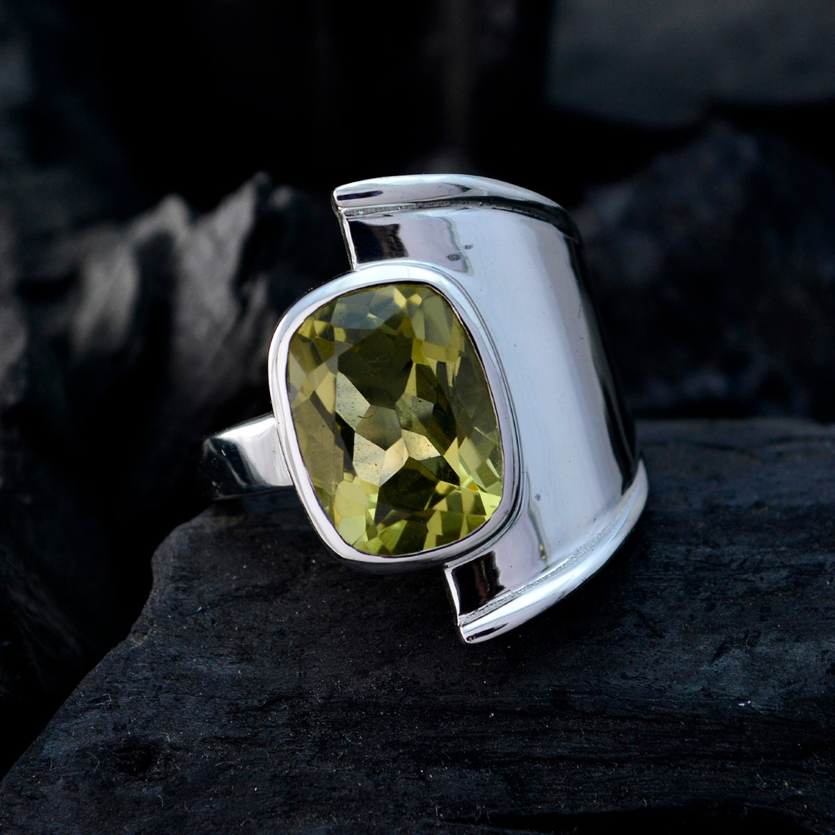 Harper Yellow Solitaire Ring for Women with Gemstone