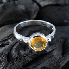Putri Yellow Solitaire Ring India with Gemstone Accent