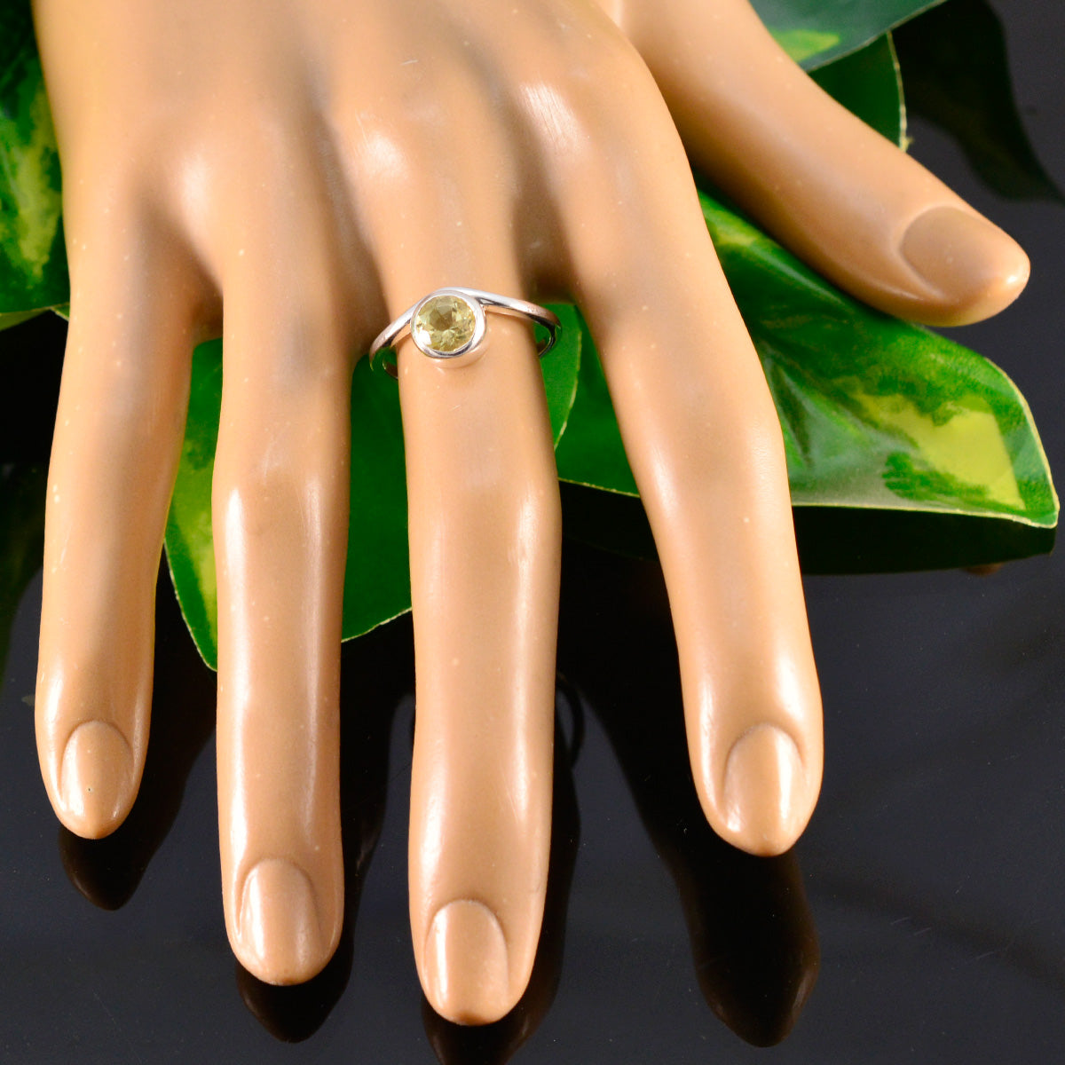 Laura Yellow Solitaire Ring India with Gemstone Accent