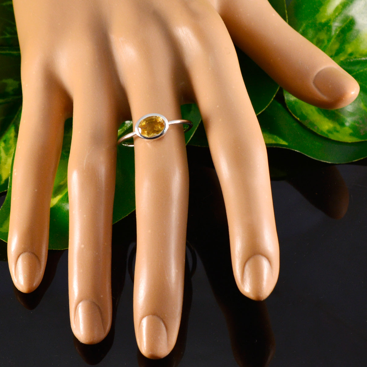 Angel Romantic Yellow Solitaire Ring