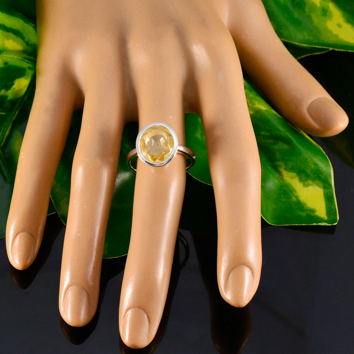 Josephine Contemporary Yellow Solitaire Ring
