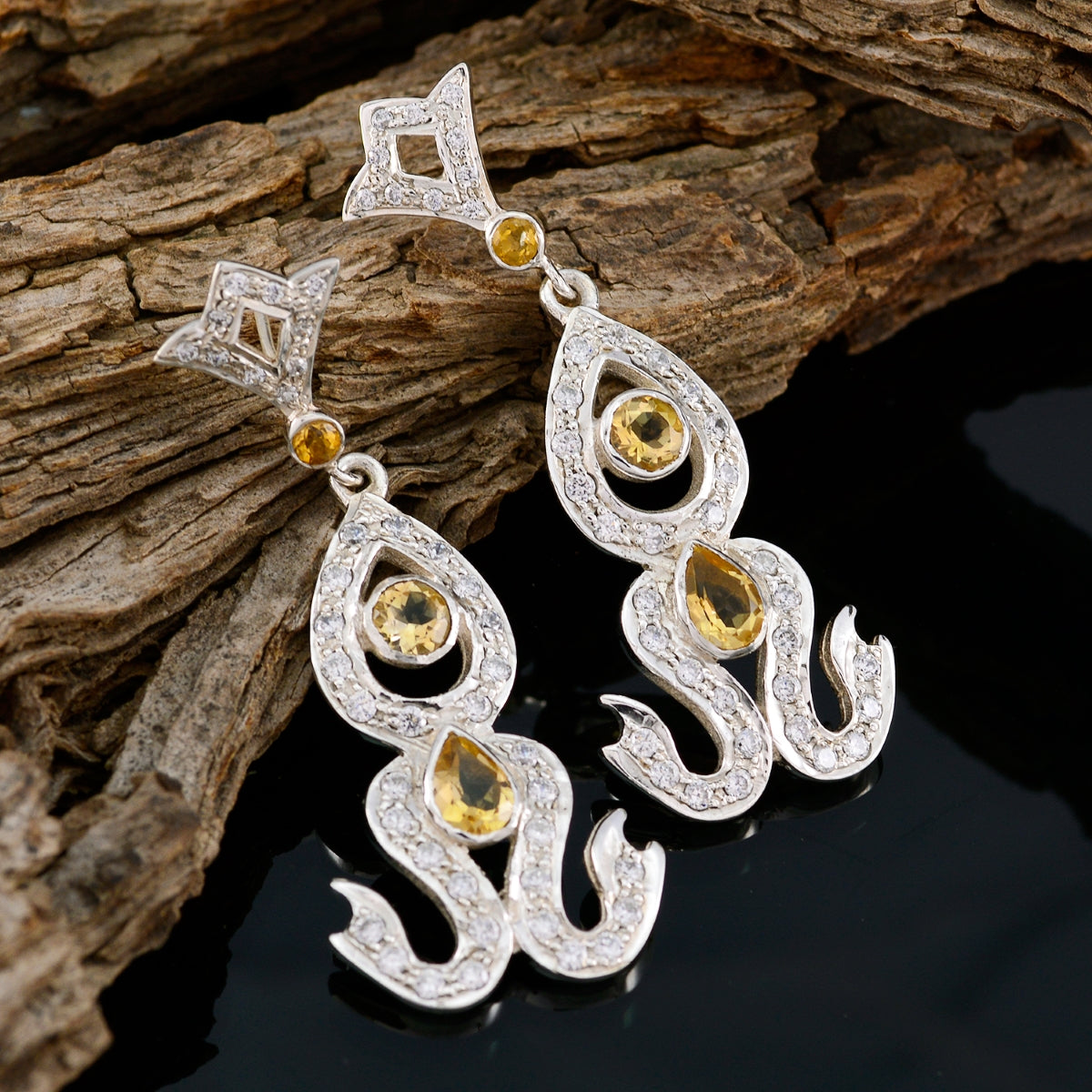 Maria Yellow Stud Earrings India - Elegant Fashion Jewelry