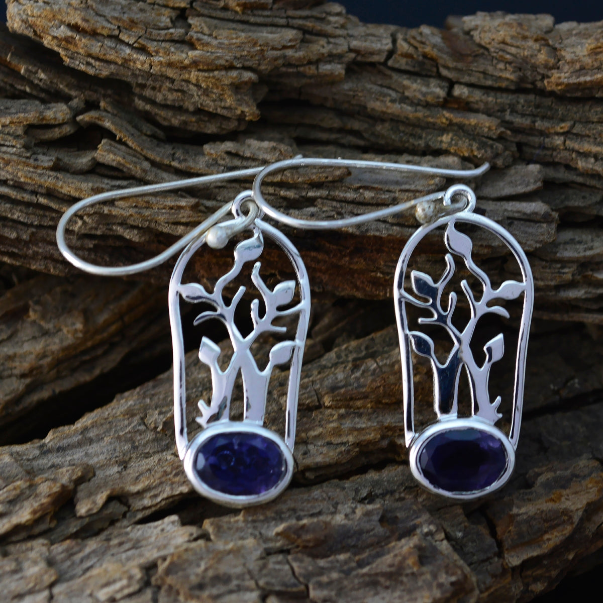 Scarlett Blue Solitaire Earrings with Elegant Design
