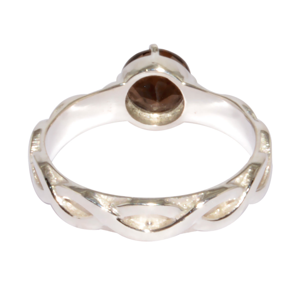 Julia Romantic Brown Solitaire Ring in Silver