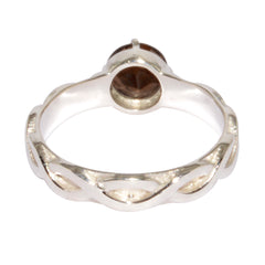 Julia Romantic Brown Solitaire Ring in Silver