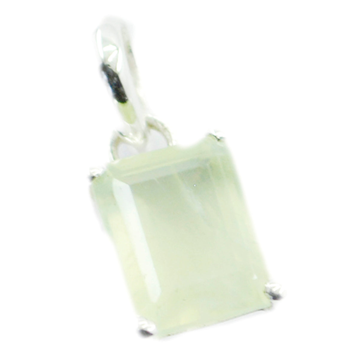 Pauline Light Green Abstract Pendant with Gemstone