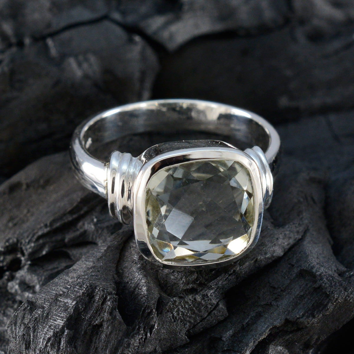 Leah Signet Light Green Solitaire Ring