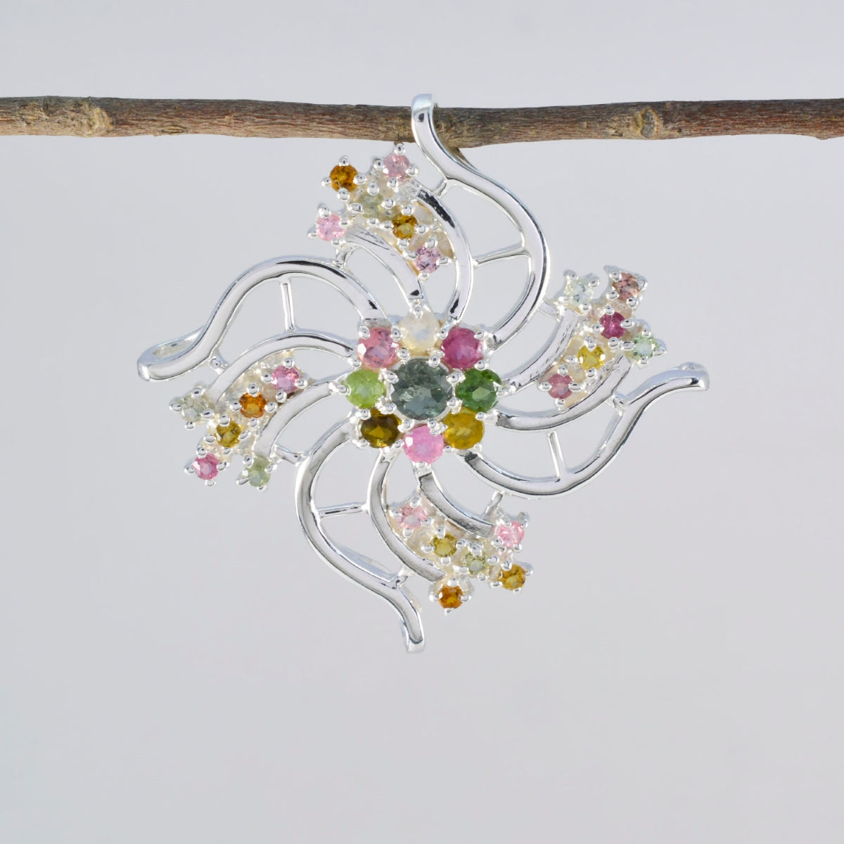 Nayara Multicolor Statement Pendant with Gemstones