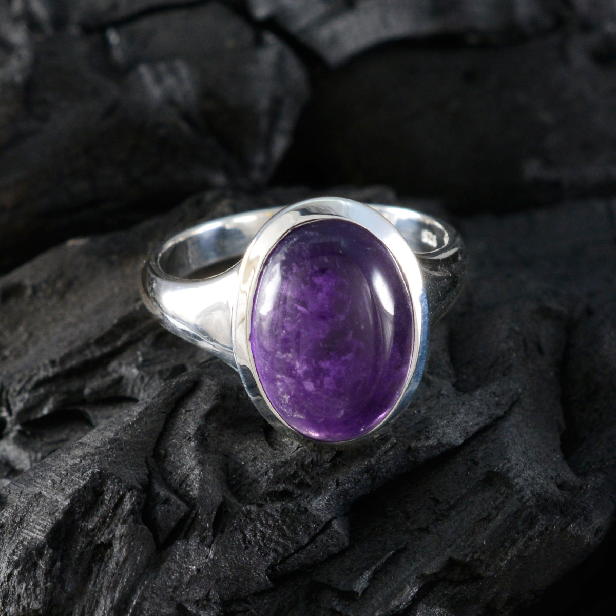 Micaela Abstract Purple Solitaire Ring
