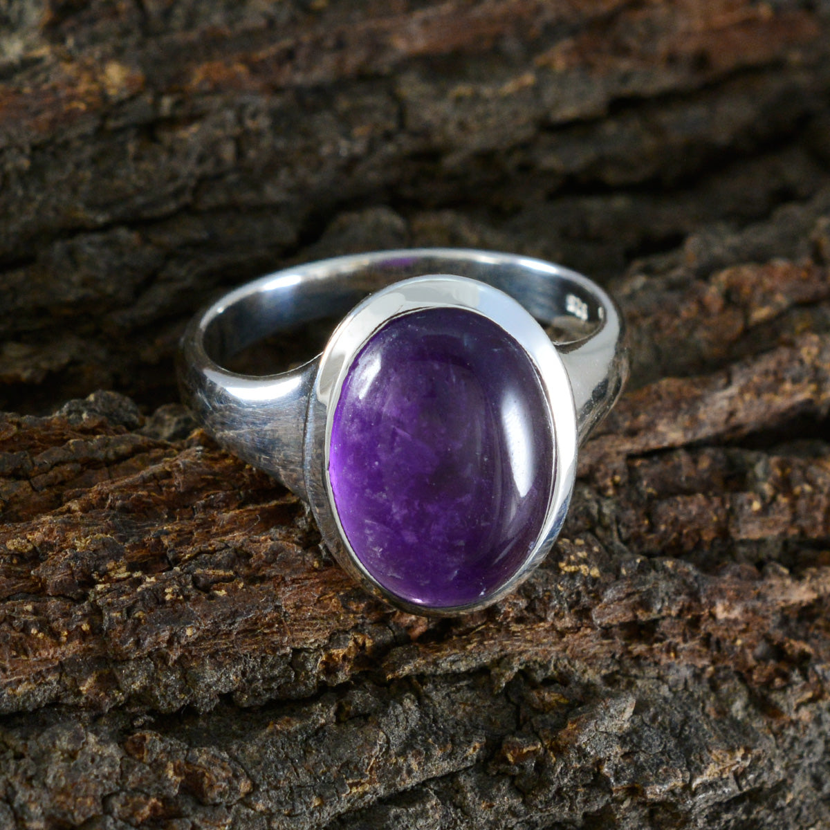 Micaela Abstract Purple Solitaire Ring