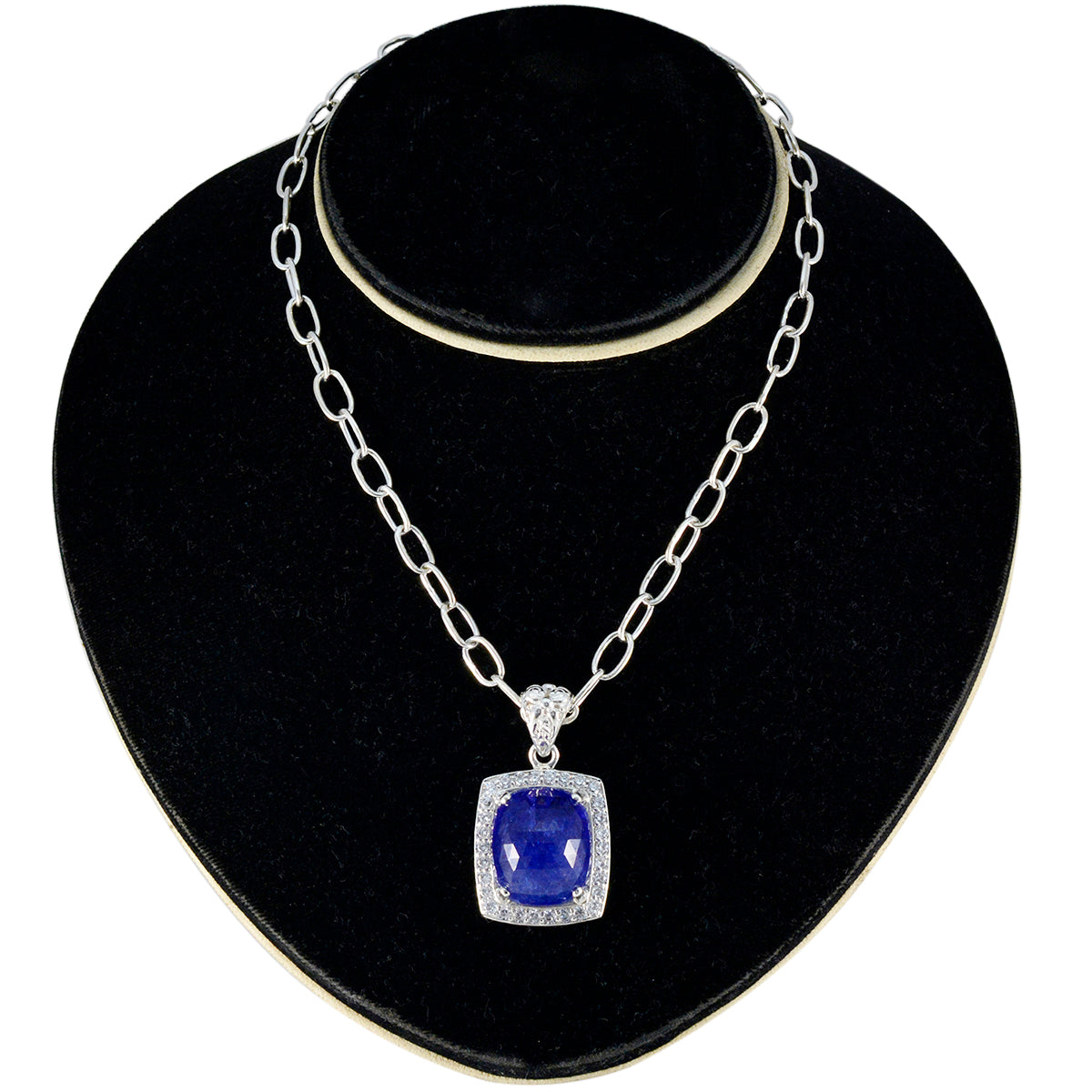 Aria Statement Pendant Jewelry with Blue Gemstone