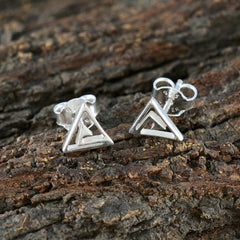 Nayara Silver Stud Earrings with Unique Triangle Design