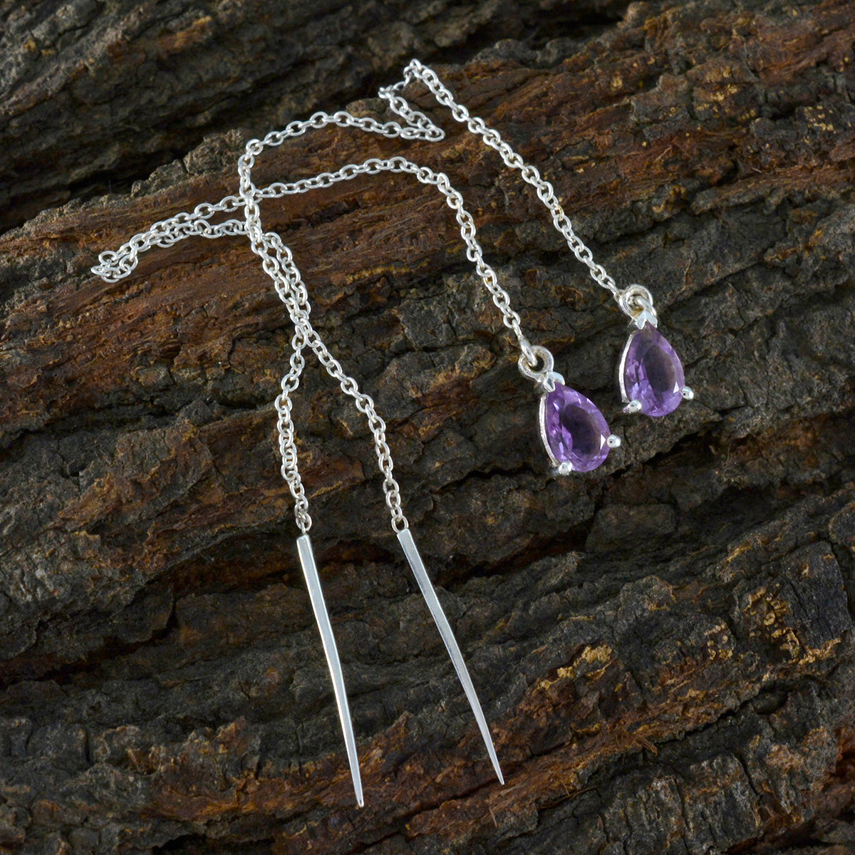 Natalie Solitaire Dangle Earrings India - Elegant Glam