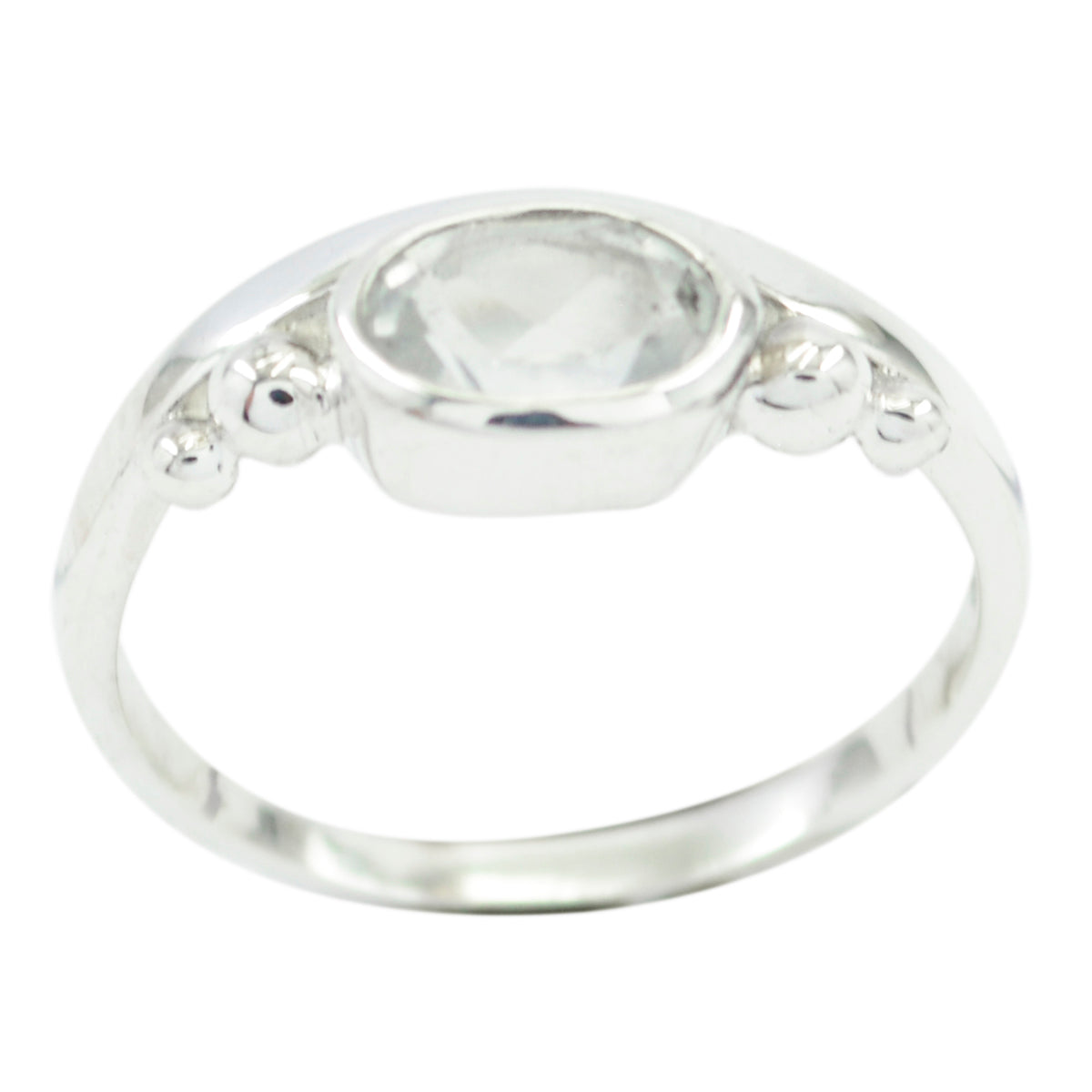 Ha-eun Sophisticated White Solitaire Ring Crystal Quartz White