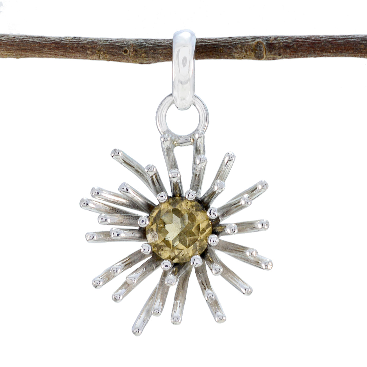 Paula Statement Pendant Gift with Sparkling Gemstone Citrine Yellow Yellow
