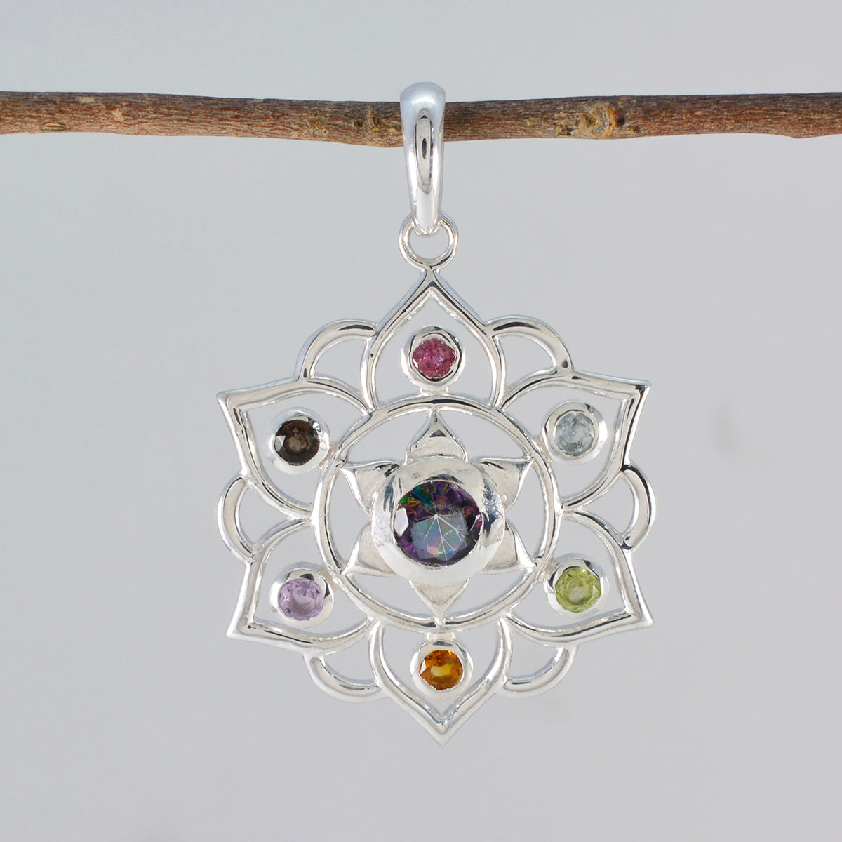 Stella Multicolor Pendant - Colorful Gemstone Design