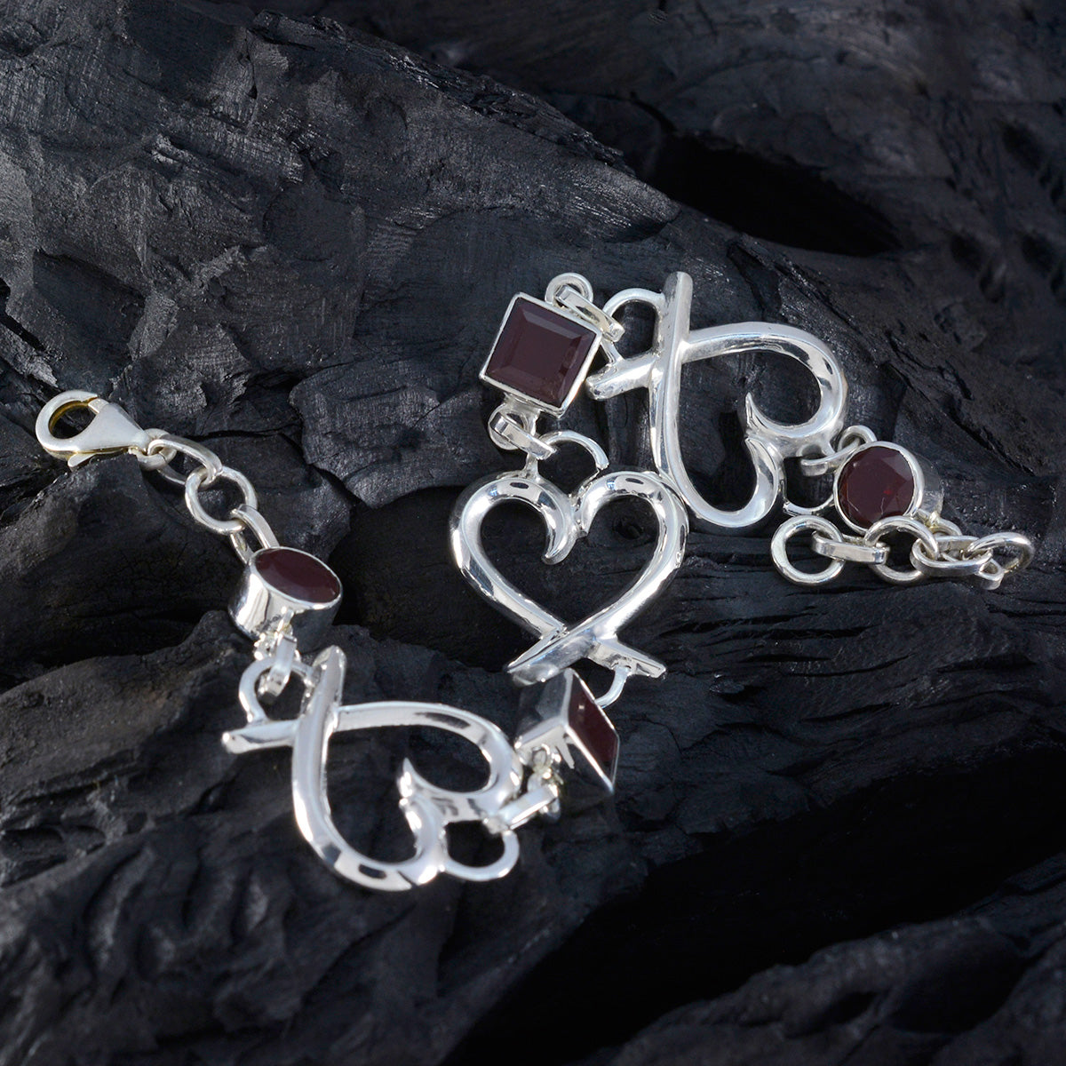 Isabelle Tiny Red Gemstone Bracelet for Elegant Style