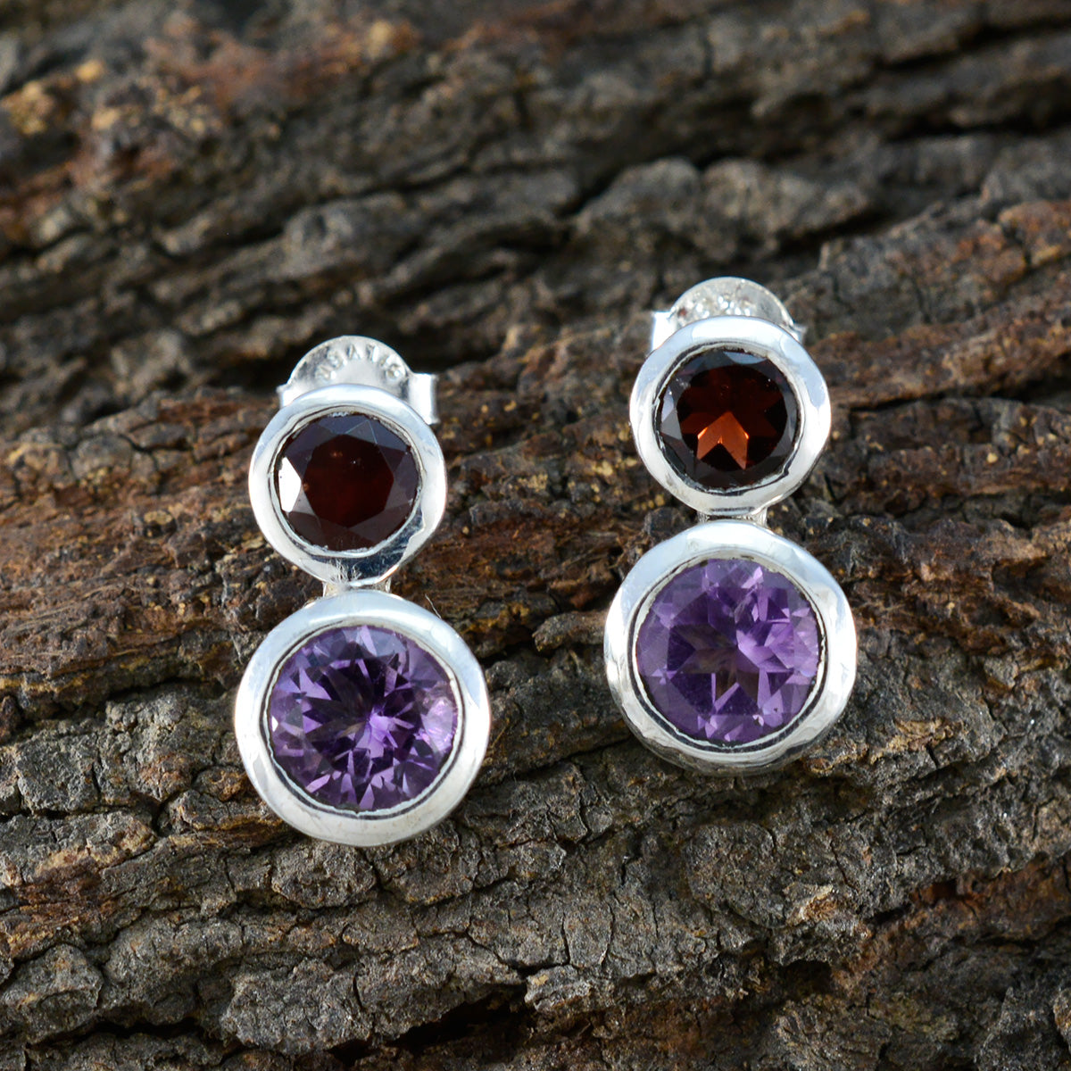 Renata Toi et Moi Stud Earrings with Gemstones