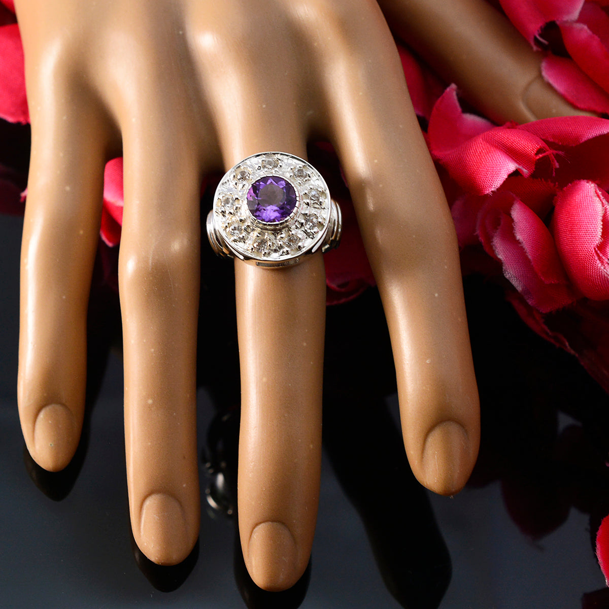 Zazlle Trendy Purple Gemstone Ring for Every Occasion