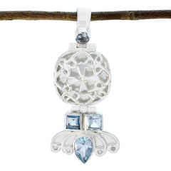 Bianca Blue Abstract Eye-catching Pendant Blue Topaz Blue Blue