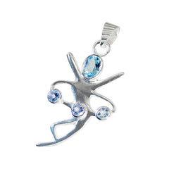 Unique Silver Pendant India with Colorful Gemstones
