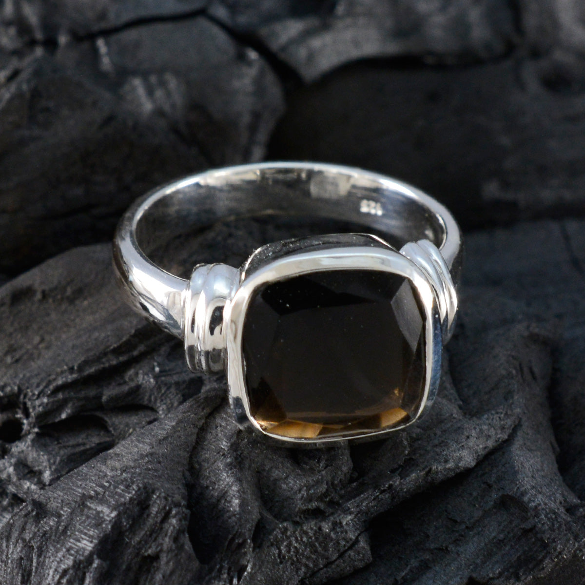 Liyana Brown Solitaire Ring in Sterling Silver