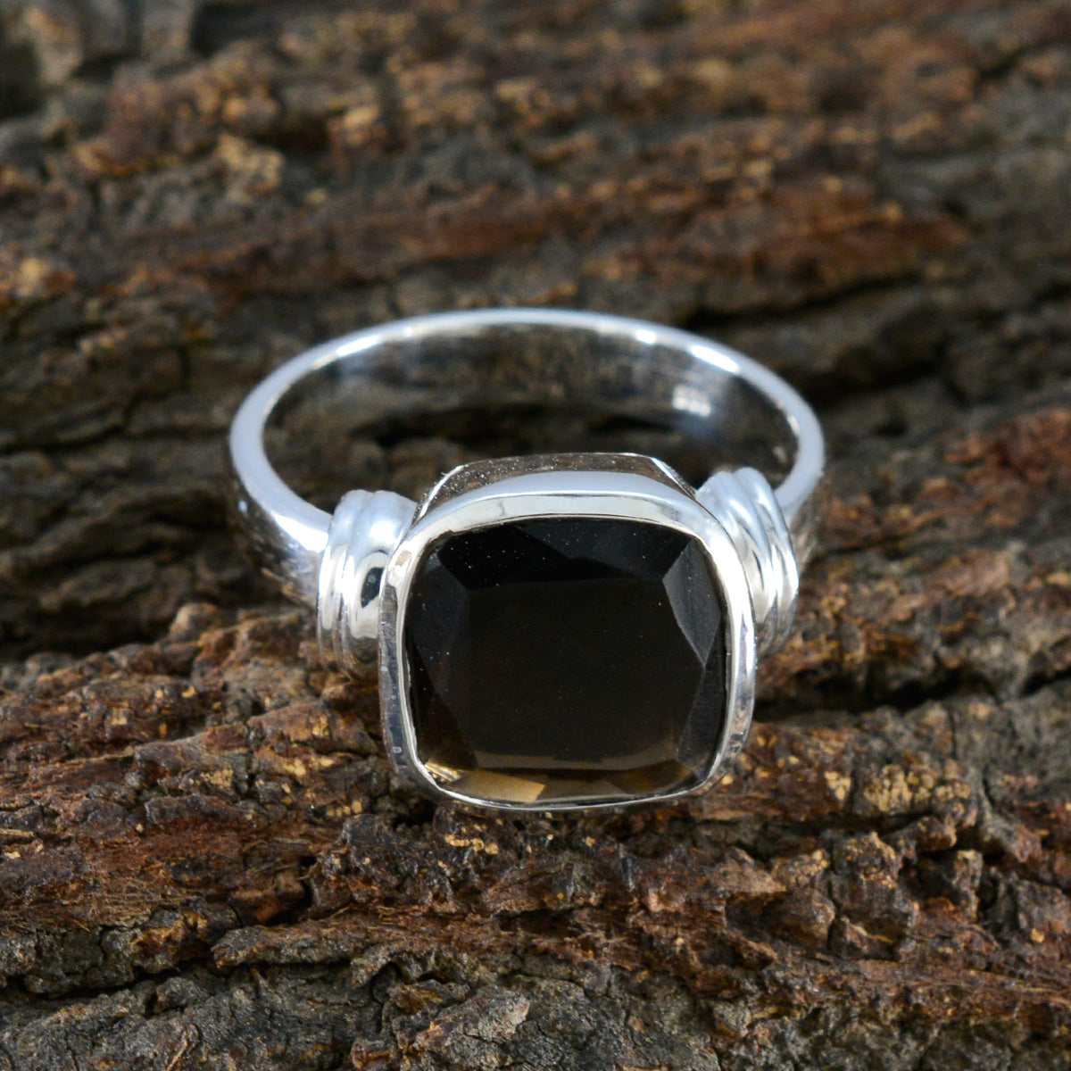 Liyana Brown Solitaire Ring in Sterling Silver