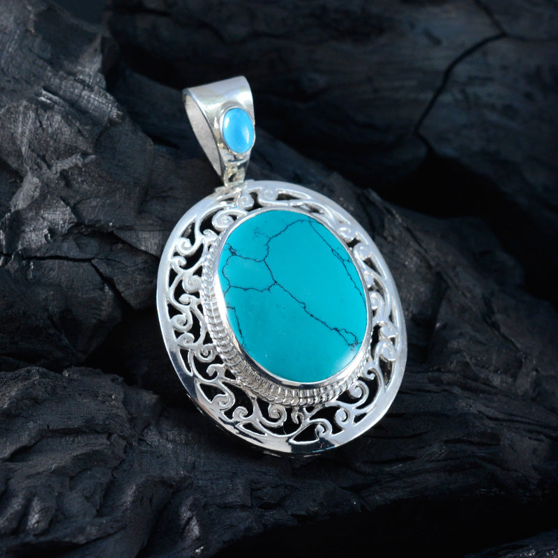 Sofía Turquoise Retro Chunky Pendant
