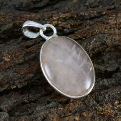 Victoria Pink Pendant Oval Rose Quartz Silver Jewelry