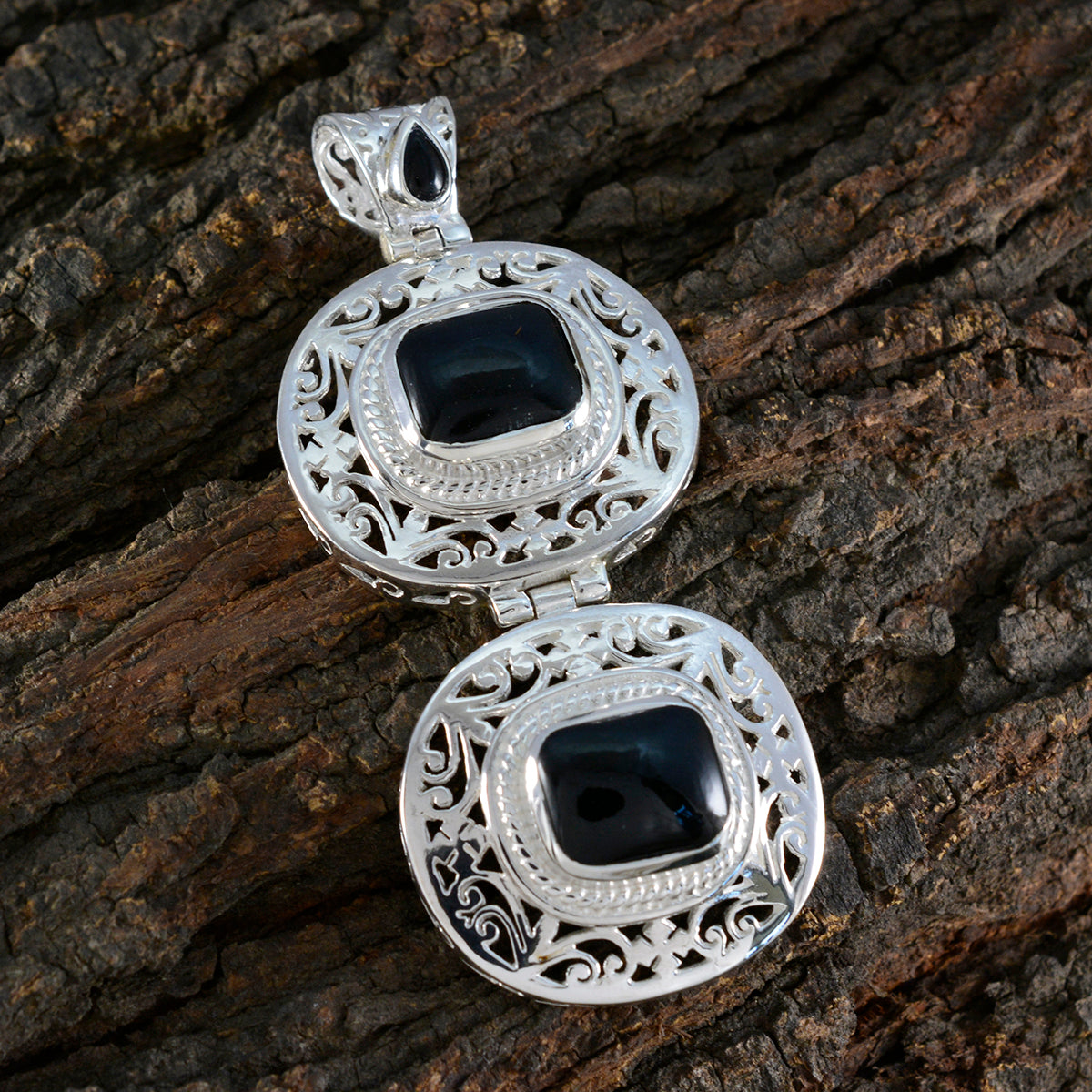 Skylar Victorian Statement Pendant in Silver & Gemstone