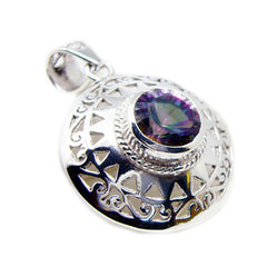 Julia Vintage Multicolor Pendant - Elegant Silver Design