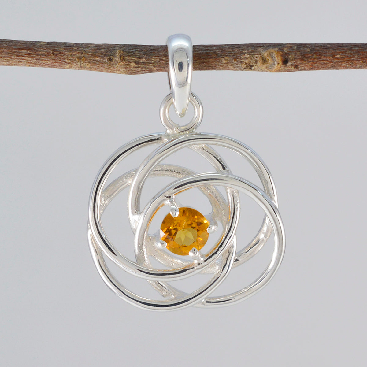 Victoria Vintage Yellow Pendant - Stylish Silver Jewelry