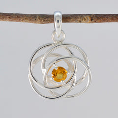 Victoria Vintage Yellow Pendant - Stylish Silver Jewelry
