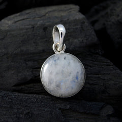 Micaela White Bubble Pendant Necklace Round Silver Charm