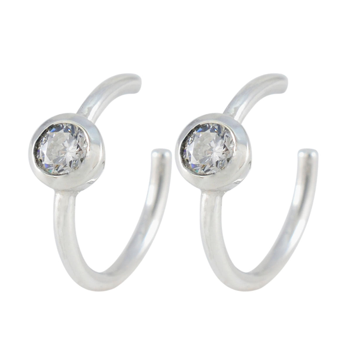 Nova White Dangle Earrings with Sparkling Gemstone White CZ White Dangle