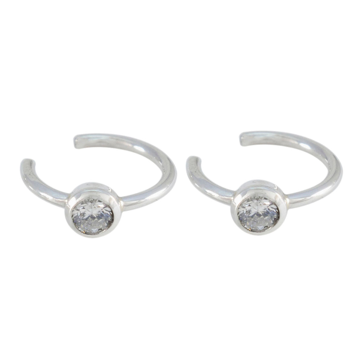 Nova White Dangle Earrings with Sparkling Gemstone