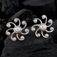 Lea White Solitaire Stud Earrings for Everyday Glam