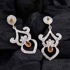Meera Yellow Gemstone Stud Earrings for Everyday Glam