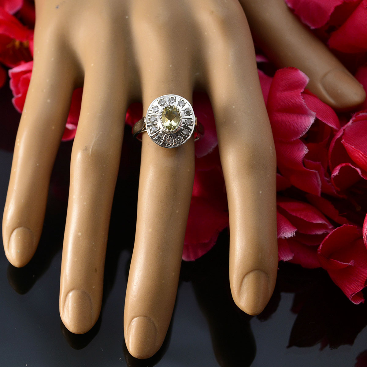 Milagros Yellow Halo Ring with Gemstone Accent