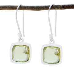 Emily Yellow Solitaire Dangle Earrings for Everyday Glam Lemon Quartz Yellow Dangle