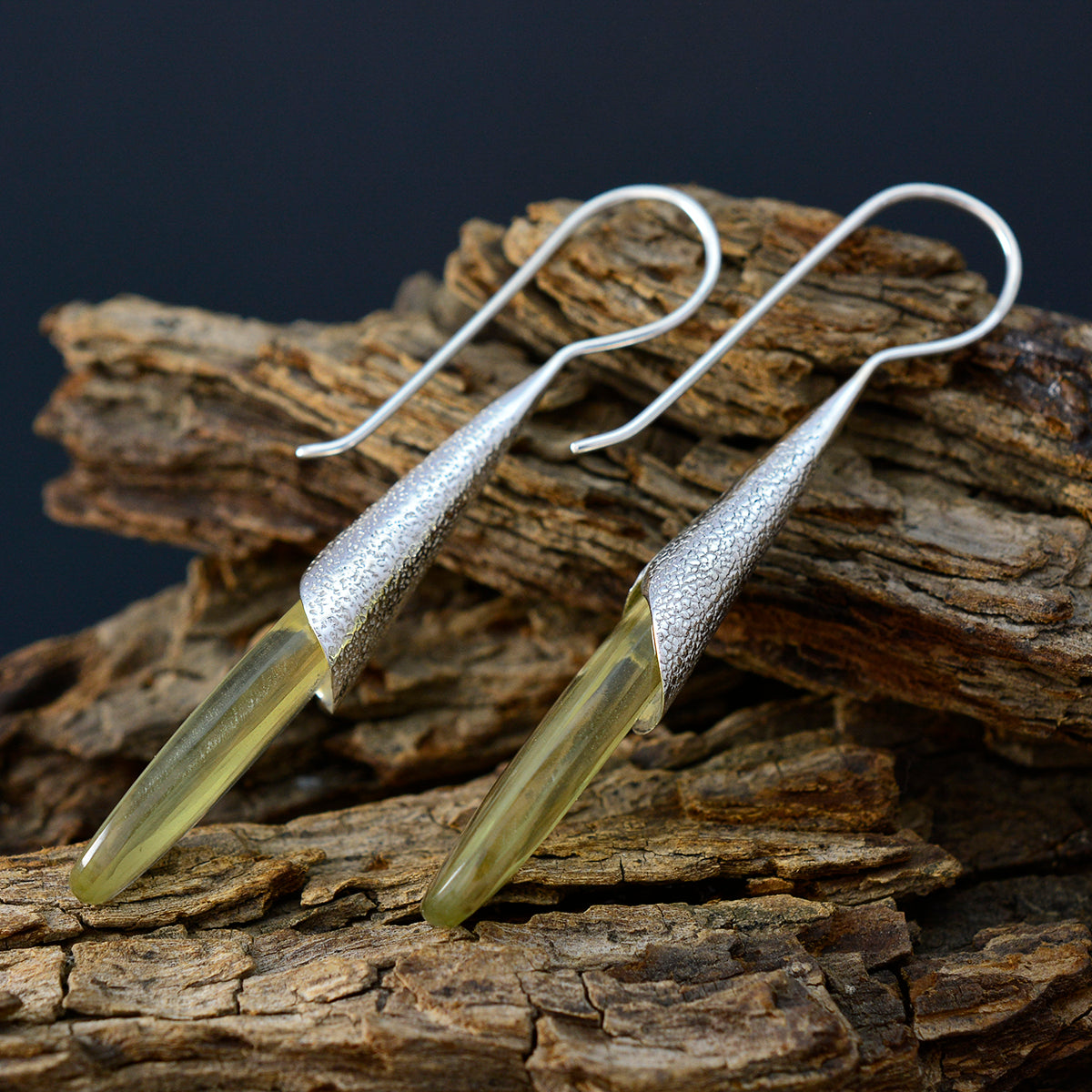 Nari Yellow Solitaire Dangle Earrings for Luxe Style