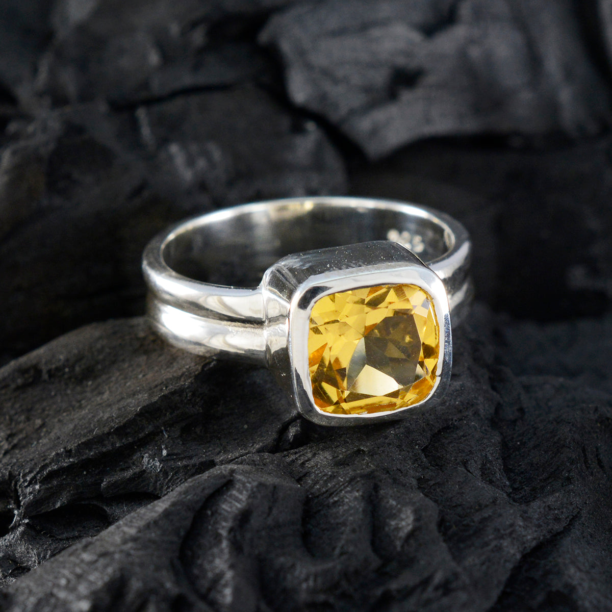 Lucia Yellow Solitaire Ring for Women with Gemstone