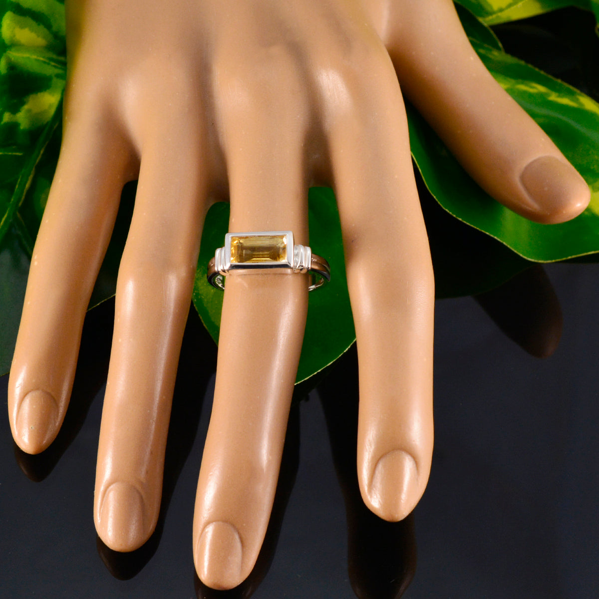 Luisa Yellow Solitaire Ring for Women with Gemstone