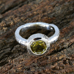 Aisha Yellow Solitaire Ring India with Gemstone Detail