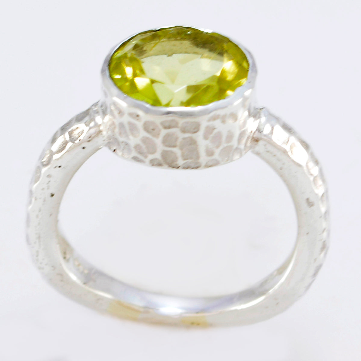 Aisha Yellow Solitaire Ring India with Gemstone Detail
