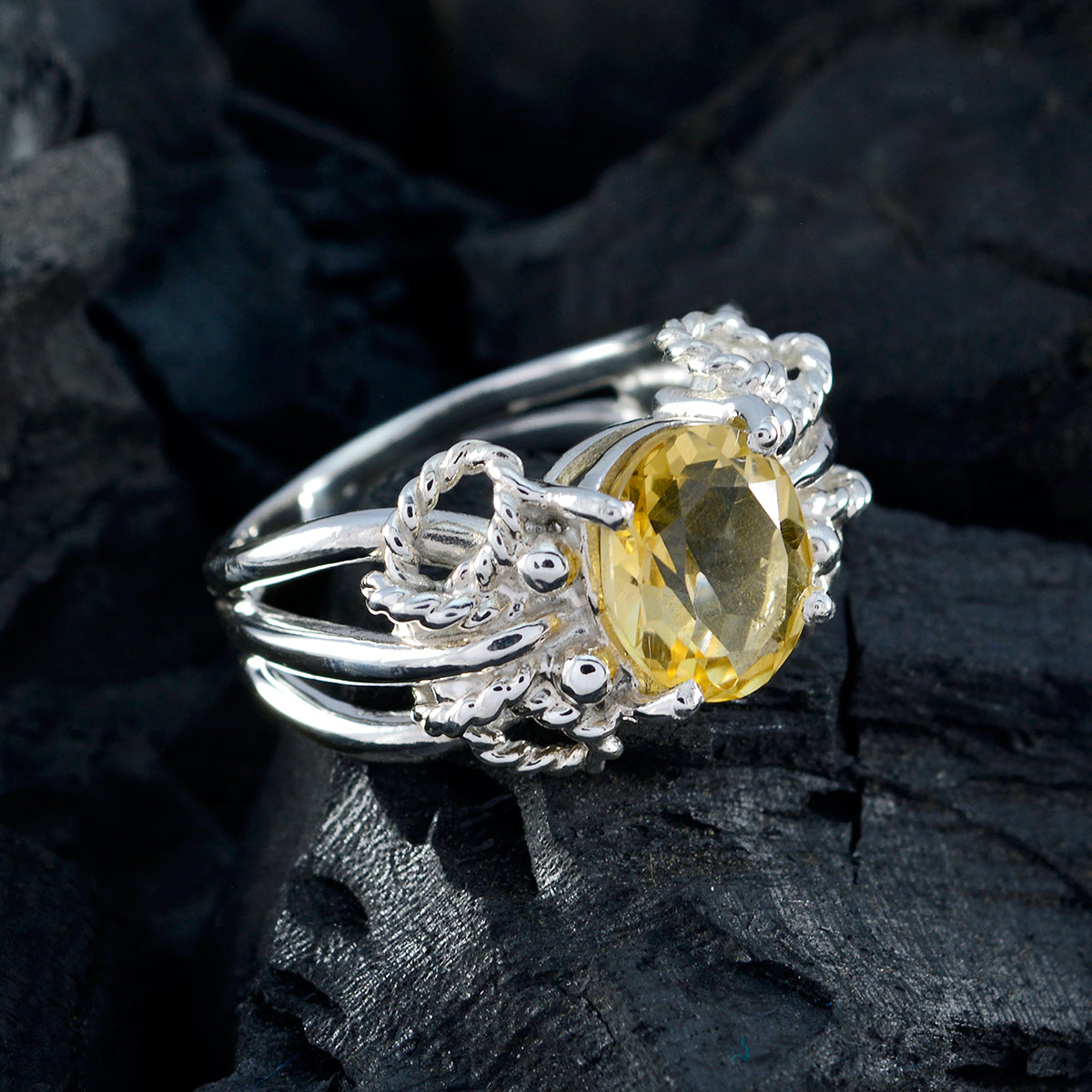 Claire Yellow Solitaire Ring with Elegant Gemstone
