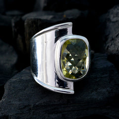 Angeles Yellow Solitaire Ring with Unique Silver Band